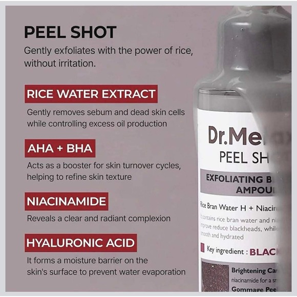Peel Shot Glow Black Rice Peeling Ampoule 80Ml, Dead Skin Gentle Exfoliating Amp - Picture 7 of 7